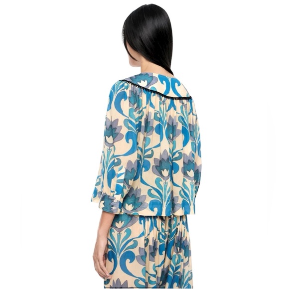 SMYTHE  Blue Cotton Patterned Matching Set in Sz XS - Picture 3 of 7